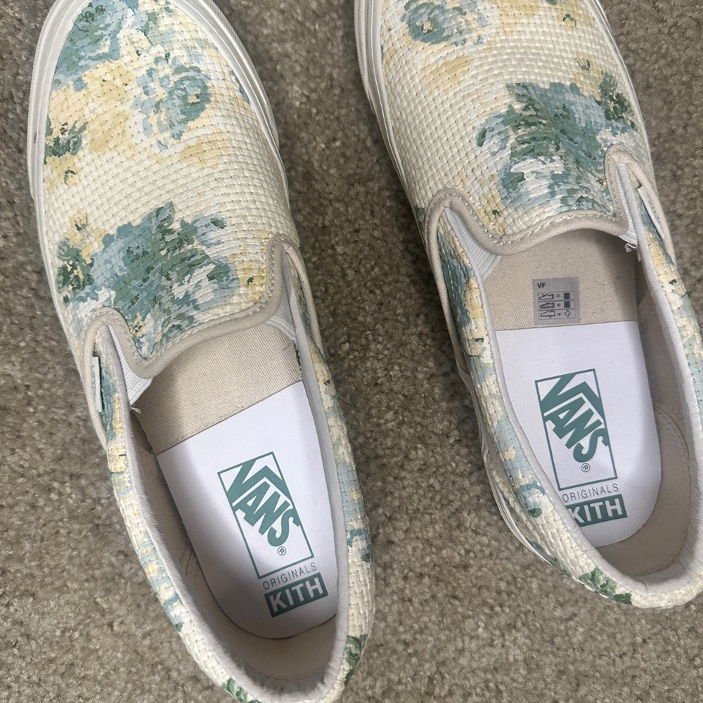 KITH X Vans Collab Woven Floral Slip-On Shoes